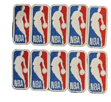 Set of 10 Small NBA Logo Iron on Patches - 1.5" x 0.75" - Ship Fast from US