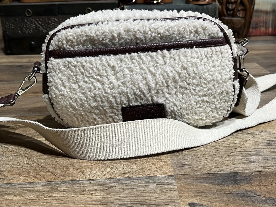 Laundry By Sheli Segal Cream Sherpa Bag Purse 10X6 inches - Image 3 of 4