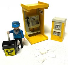 Playmobil Konvolut * 3231 * Post * Telefonzelle Briefkasten Hand-Wagen Briefe