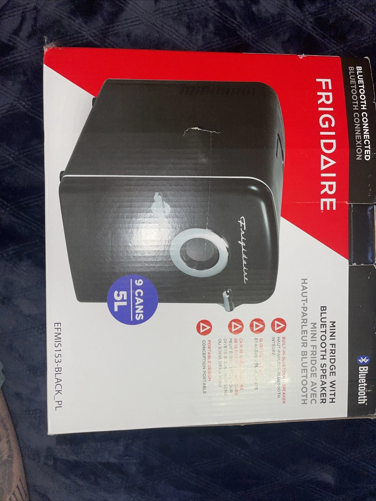 Frigidaire 9-Can Retro Portable Beverage Refrigerator with Bluetooth Speaker