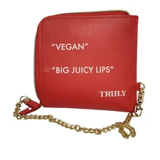 2019 X Truly Erika Costell GLOAT Vegan Big Juicy Lips Red Clutch Purse Bag