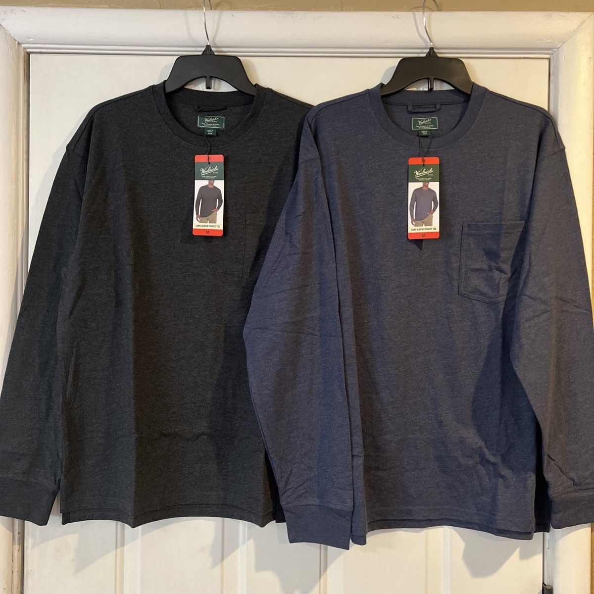 ★24SS 大人気★ONE OF THESE DAYS X WOOLRICH L/S POCKET TEE 2- NEW Woolrich Men's long Sleeve Pocket Tee Cotton T-shirt