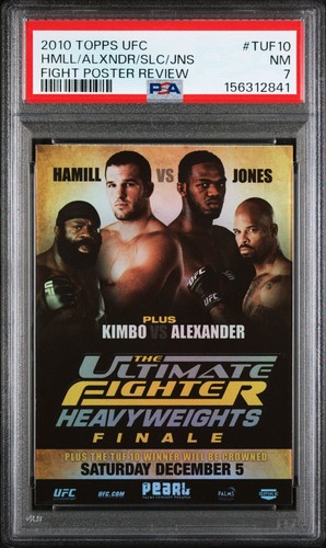 PSA 7 2010 Topps UFC 10 Finale Hamill Jon Jones Kimbo Slice Fight Poster #TUF10