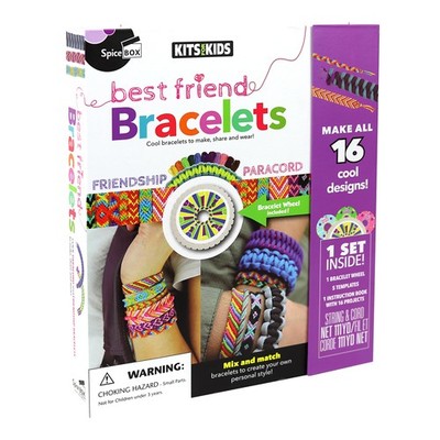 SpiceBox Friendship Bracelet Making Kit for Girls, Kids Best Friend DIY String J