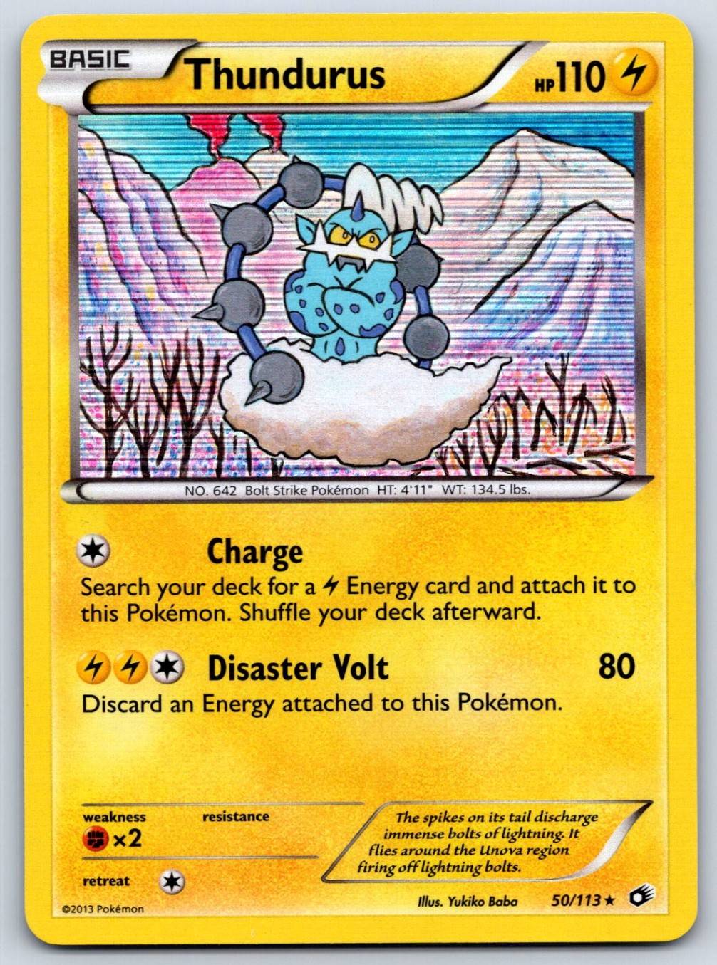 Thundurus (Holo Rare) Legendary Treasures 50/113 Pokemon Card LP