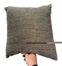 NEW Hudson Park Collection Allover Beaded Decorative Cotton Pillow 16 x 16 NWT