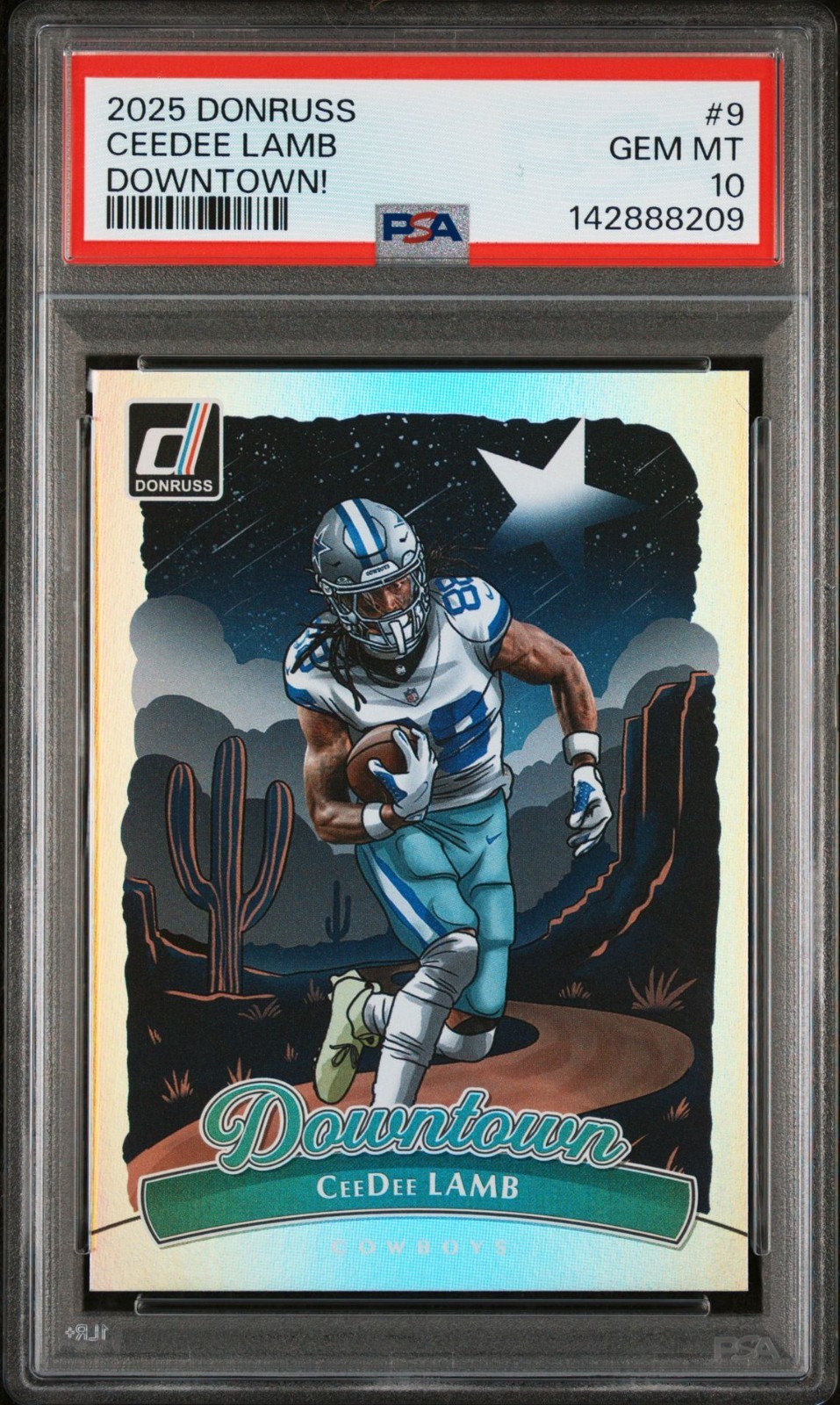 2025 Panini Donruss CeeDee Lamb Downtown! Case Hit SSP #9 PSA 10 Gem Mint