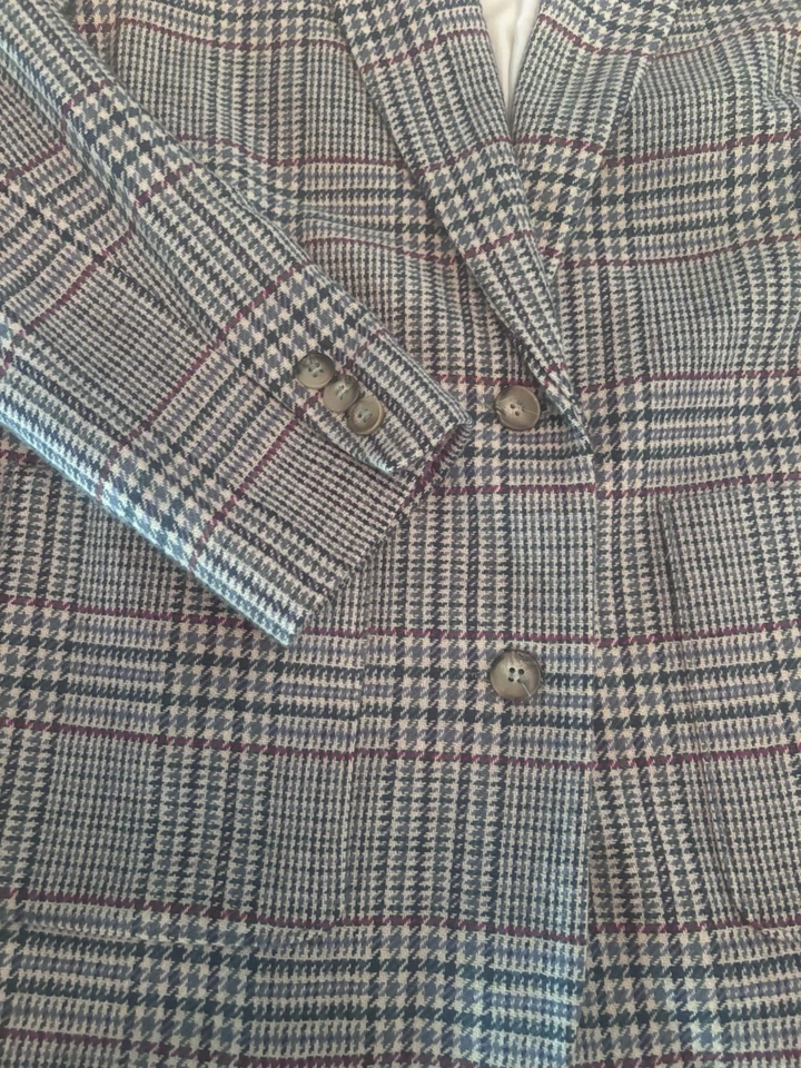 Blazer Talbots para mujer vintage a cuadros talla P pequeño adorno de botones Foto 3 de 4