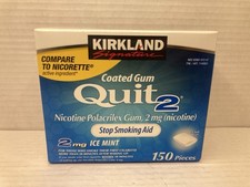 Kirkland Quit 2 mg Gum Ice Mint Nicotine Stop Smoking Aid 150 Pieces Exp 11/2026