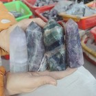 10.3LB 15 Natural Rainbow Fluorite Quartz Crystal Point Tower Polished Healing — photo 5