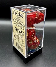 Chessex Dice 22504 Glitter Ruby / gold Mega-Hedral 7 Die Set