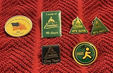 6 Vintage America Online AOL Pins GRADUATE, CONCERT FOR NYC, ONE YEAR, 90 DAYS +