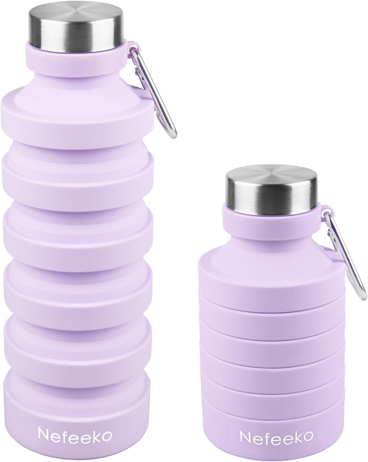 Nefeeko Collapsible Water Bottle BPA Free Silicone for Travel Gym