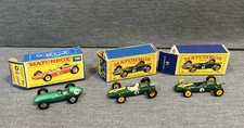 3ea Matchbox Lesney No. 19 Lotus Racing Cars in Original Boxes