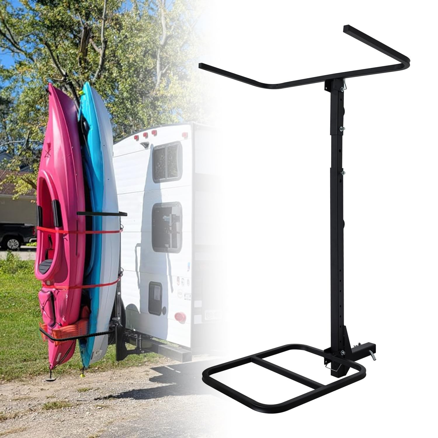 Rack Fits Up To 12' Kayaks Height Adjustable Vertical St...