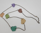 Vintage Multicolor Rare Colors Sea Glass Silver Long Necklace Beach — photo 1