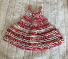 Handmade Crochet Baby Dress Newborn -3 months 