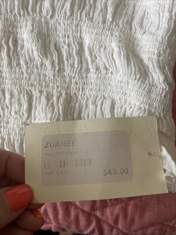 Hard Tail Zuaree Halter Top  NWT White  Women’s X Small Elastic - Image 4 of 4