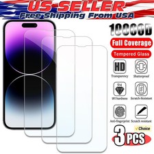 Tempered Glass Screen Protector For iPhone16 15 14 13 12 11 Pro Max X XS XR lot