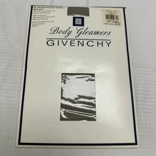 Vtg Givenchy Body Gleamers Style 156 C Control Top Pantyhose Shimmery Silver Fox