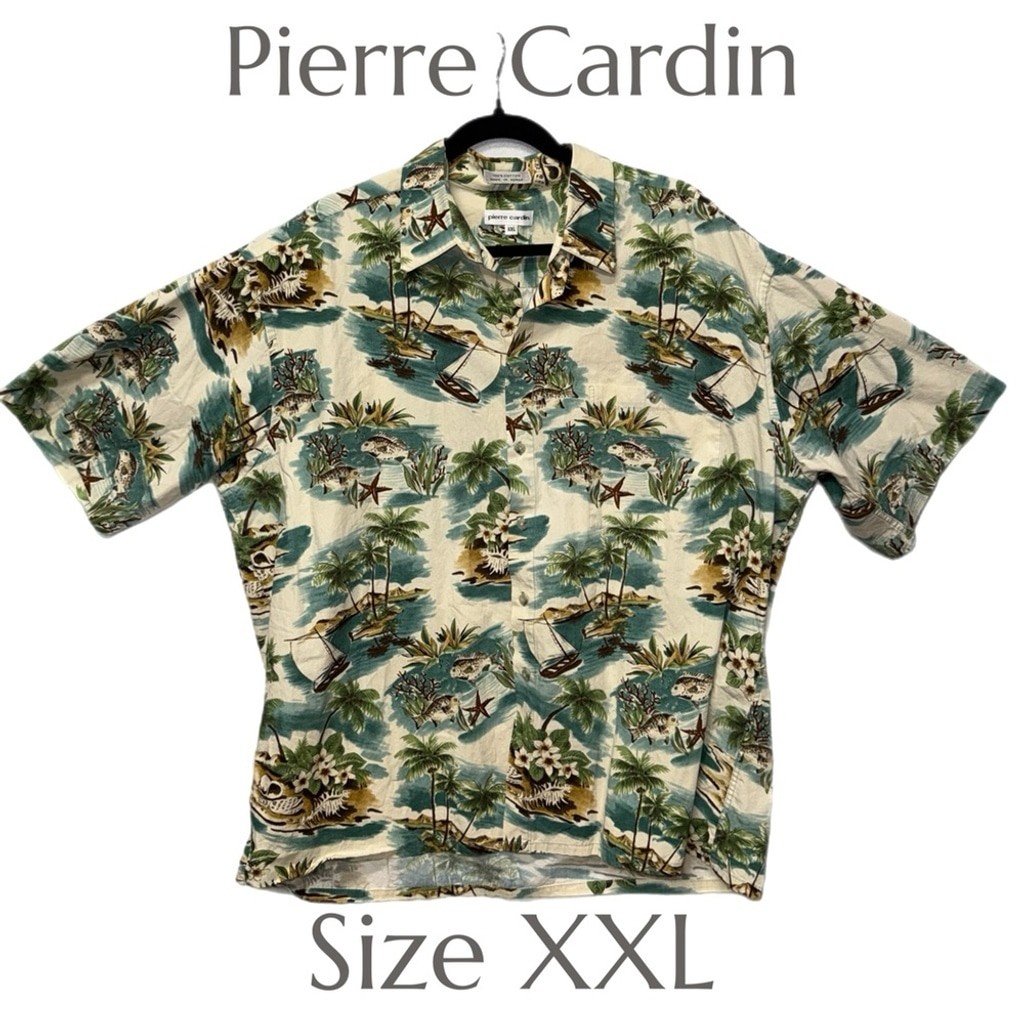 Pierre Cardin - Hawaiian Shirt – Tropical Island Print - 100% Cotton - Size XXL