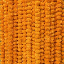 Artificial Marigold Garland for Decoration 5 Feet Marigold Strands for Diwali De