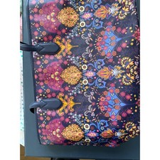 Talbots Navy Blue Floral Paisley Print Faux L...