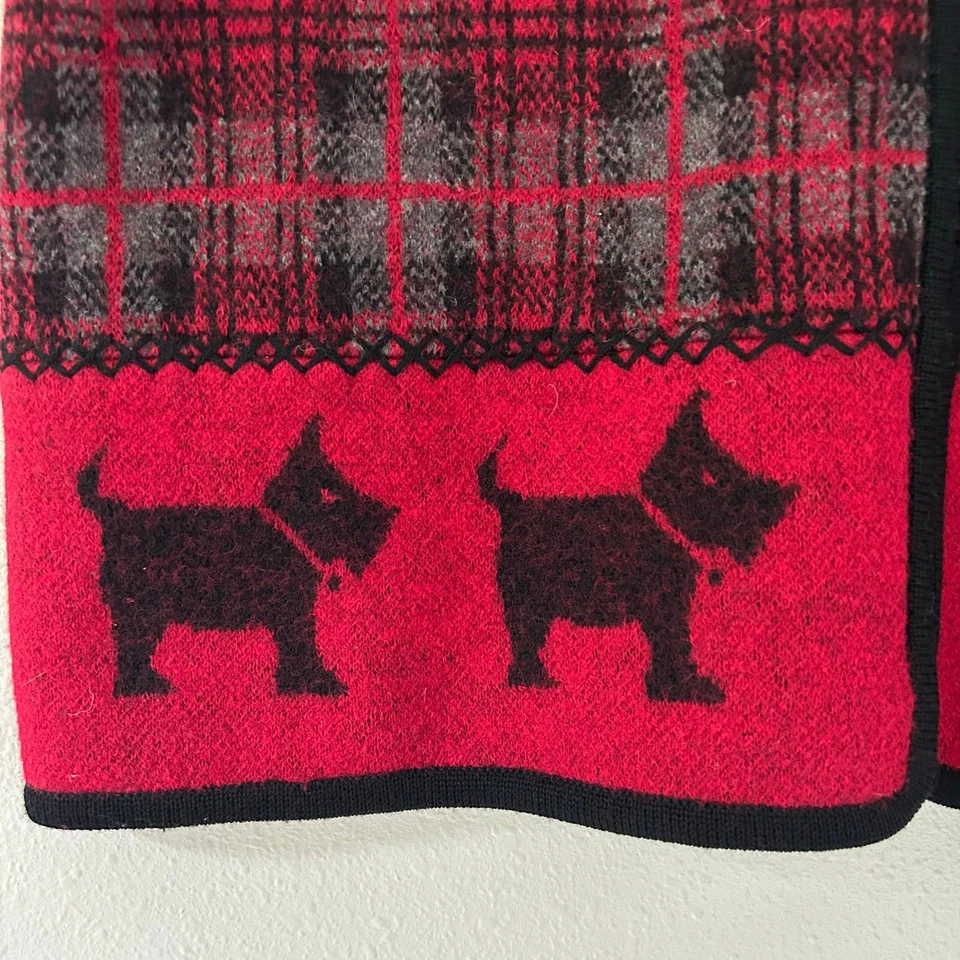 Chaleco suéter a cuadros vintage Requisitos lana cremallera completa perro Scottish Terrier 2X Foto 4 de 4