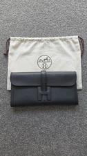 HERMÈS | Jigé Elan 29 Clutch | Noir Swift | Original Receipt 