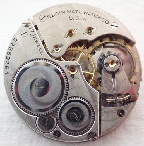 ANTIQUE 16s ELGIN GRADE 387 17 JEWEL OPEN FACE POCKET WATCH MOVEMENT