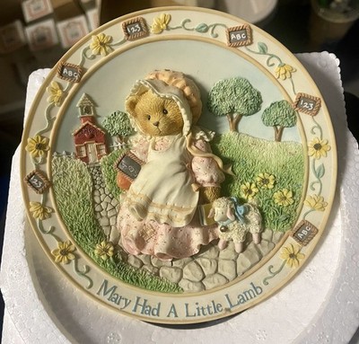 Cherished Teddies Mary Had a Little Lamb Nursery Rhyme Wall Plate Boxed 128902