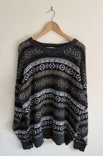 Negligee Lacoste Vintage Wollmischung Nordic Geometric Crew Pullover Herren 7 (UK 2XL)