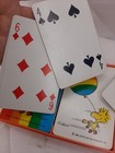 Vintage Peanuts Hallmark Bridge Playing Cards & Case Rainbow Snoopy Woodstock  — photo 6