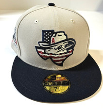 Amarillo Sod Poodles MILB NE 2024 July 4th FITTED Hat ~ Stone/Red/Blue