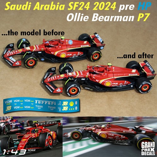 Décalcomanies FERRARI 2024 très bon état Peroni Global Poker 1:43 Sainz Leclerc Bearman SF24 - Photo 5/11