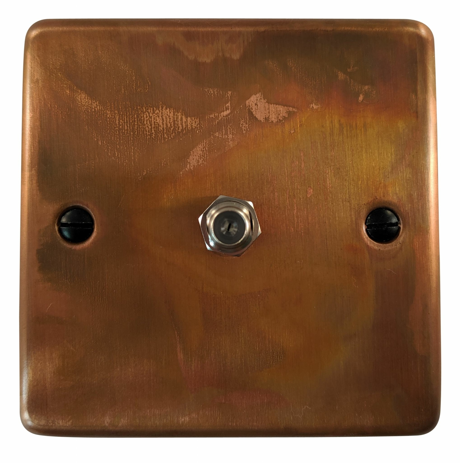 G&H CTC37 Standard Plate Tarnished Copper 1 Gang Single Satellite Point Socket