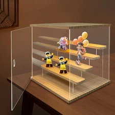 5-tier Display Box Clear Acrylic Display Case w/ LED Warm Light+USB Cable Modern