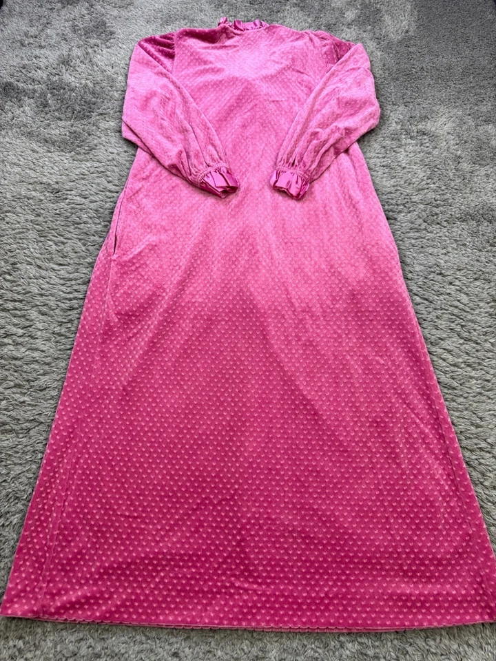 Camisón De Colección Gilligan O'Malley Mujer XS Rosa Terciopelo Lunares Babydoll Chemise Foto 2 de 4