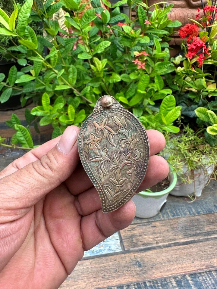 1800'Rara caixa de rapé antiga esculpida em cobre em forma de manga limão - Imagem 4 de 4