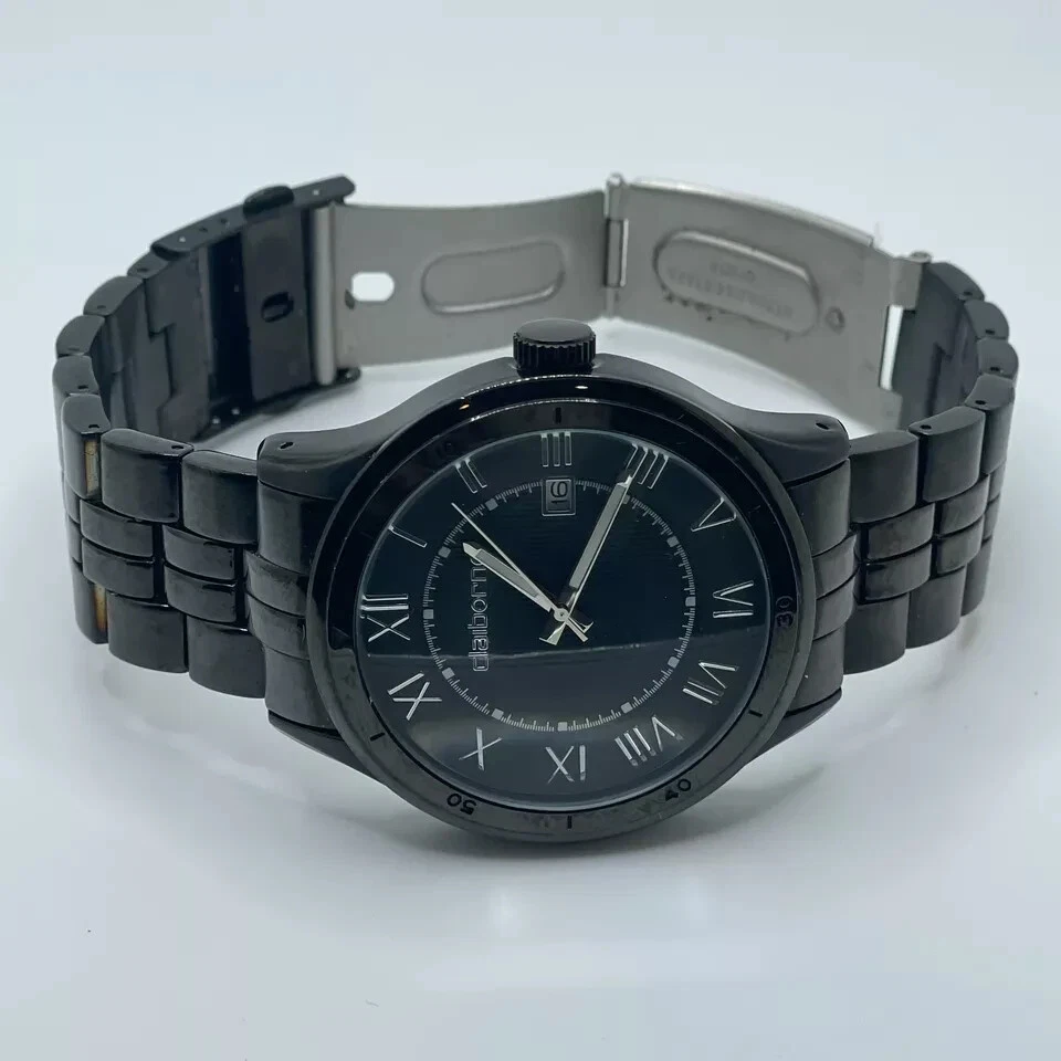 Reloj Claiborne Hombre Fecha 44mm Estuche Cuarzo Tres Manecillas Pulsera Banda Foto 2 de 4