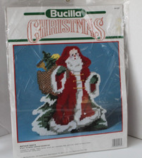 NIP Bucilla Christmas Anique Santa Plastic Canvas Doorstop Kit 61137