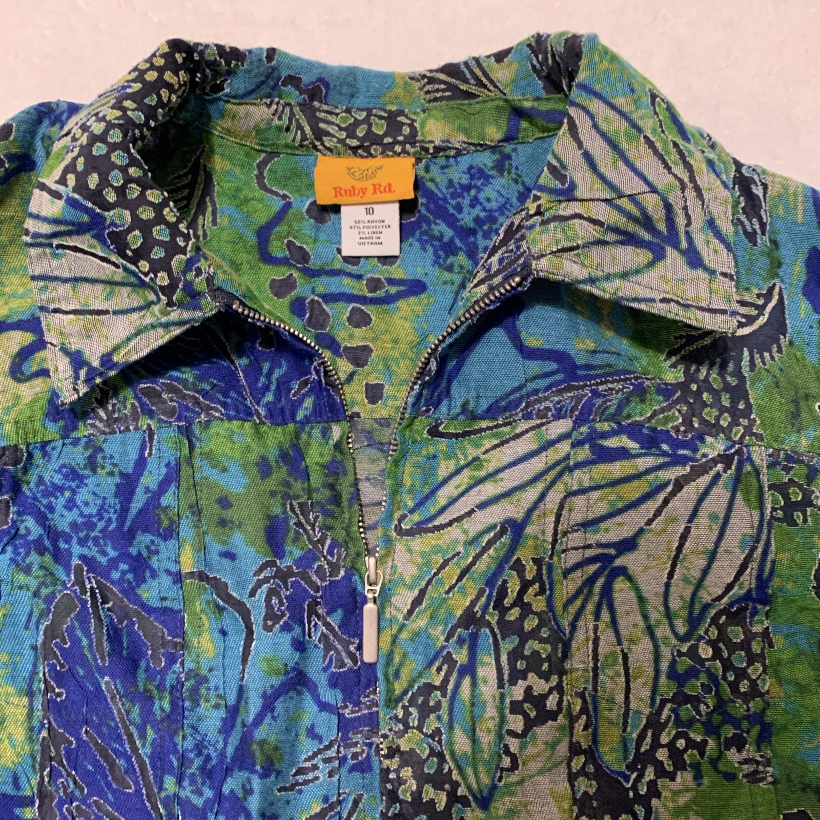 Ruby Rd Thin Full Zip Jacket Top Women's Size 10 … - image 3