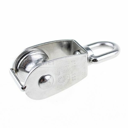 304 Stainless Steel Single Pulley Rope Block Fixed Swivel Pulley Lifting 15-50mm - Picture 7 of 9