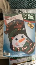 Design Works  Snowman And cardinals Felt  Sequin Stocking Kit