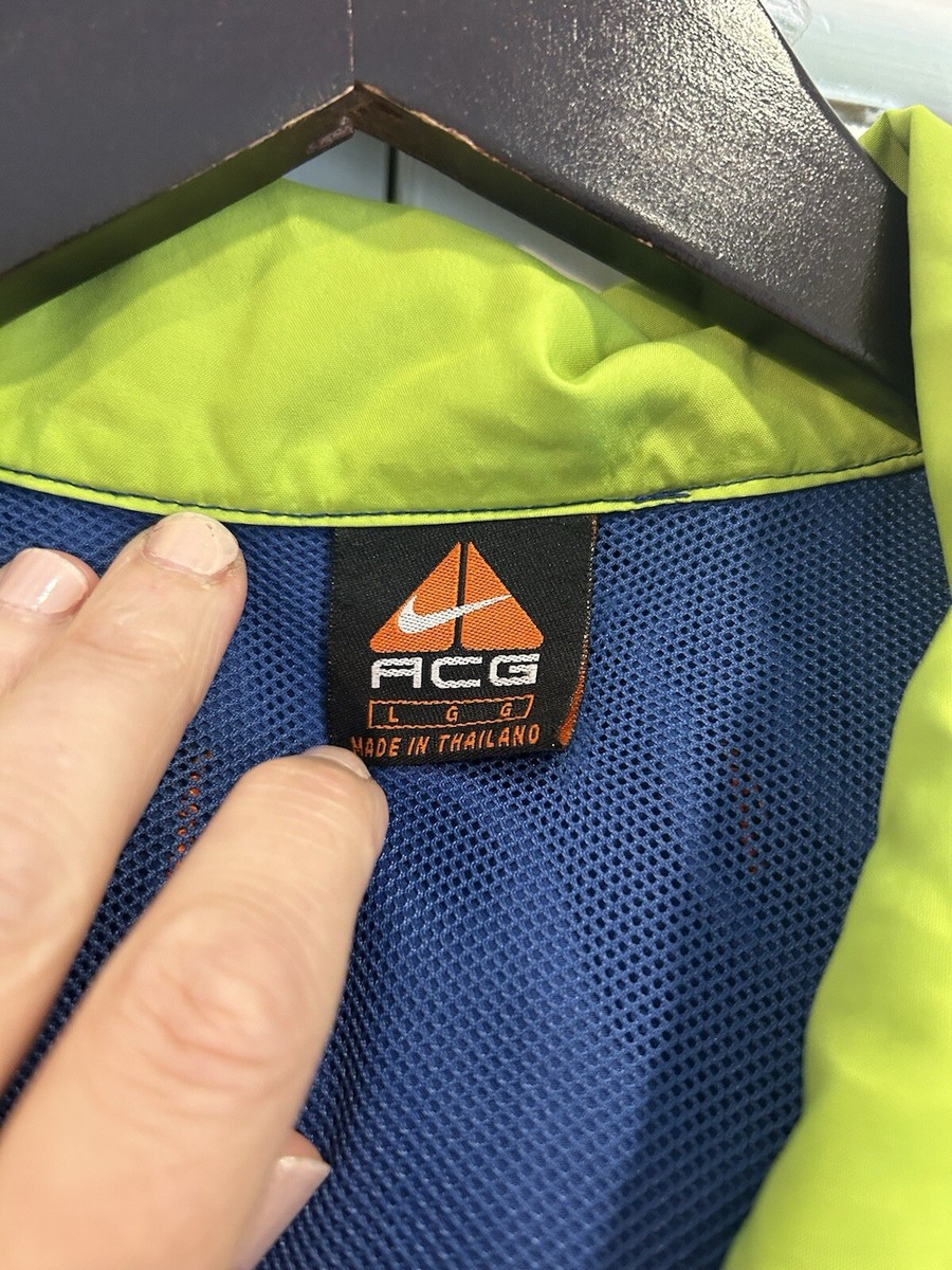 Vintage 90s ACG Nike Jacket Packable Blue Anorak Windbreaker
