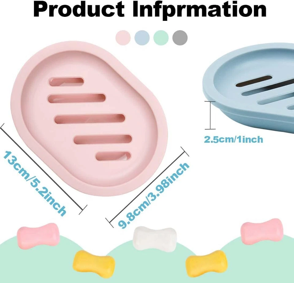 Contenedor autodrenaje soporte para jaboneros estuche baño ducha cesta caja de almacenamiento Foto 2 de 4