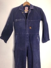 Vintage King Gee Blue Jumpsuit Overalls Cotton Drill Workwear Size 32 x 30 4R