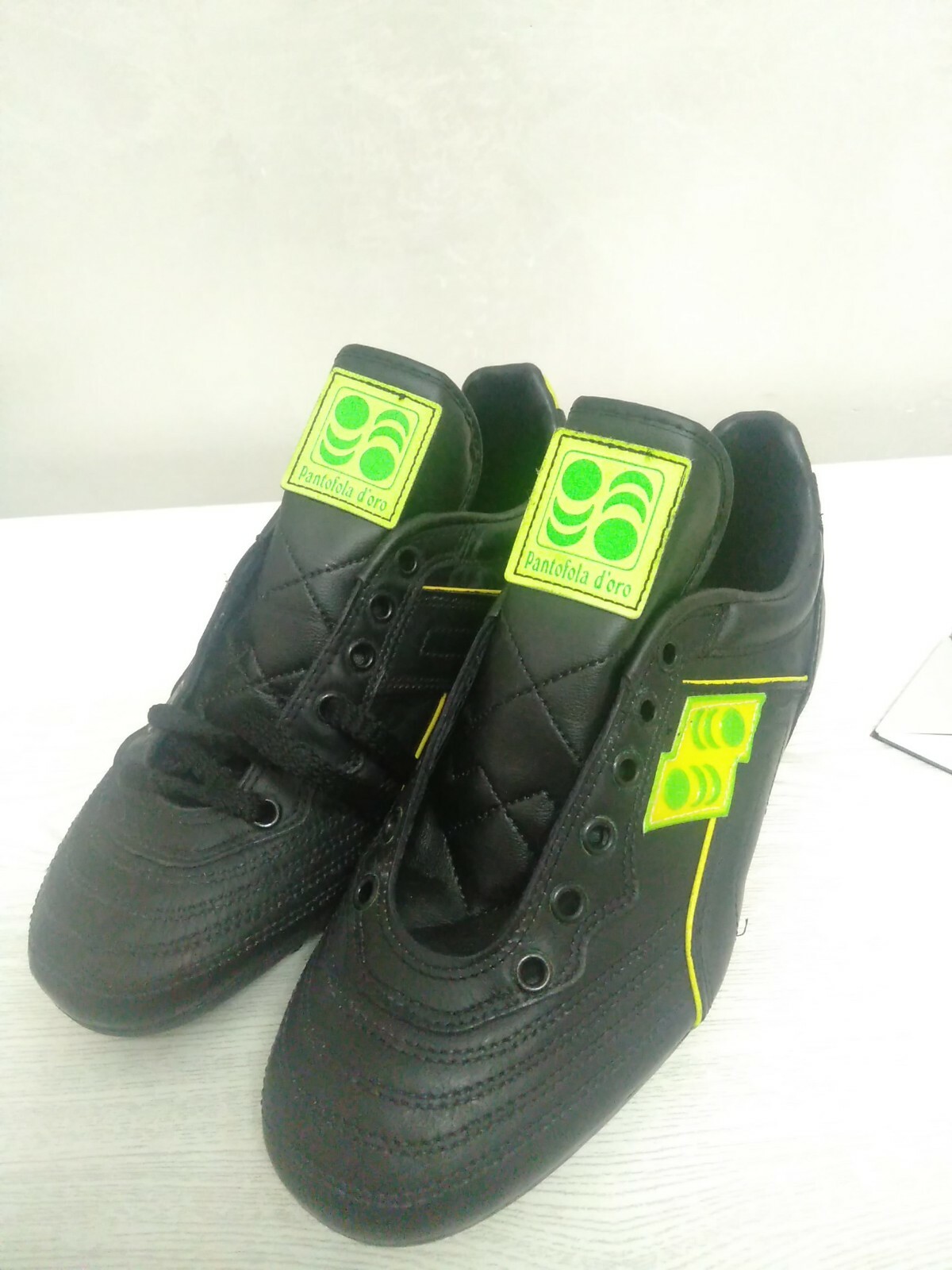 PANTOFOLA D’ORO scarpe calcio PANTOFOLA D'ORO modello DIABLO colore NERO GIALLO VERE numero 40