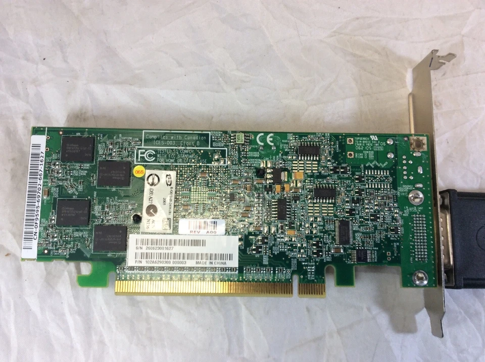 Dell ATI Radeon X600 128MB PCI-E Video Graphics Card 0F9595 Dual VGA Cable - Image 2 of 3