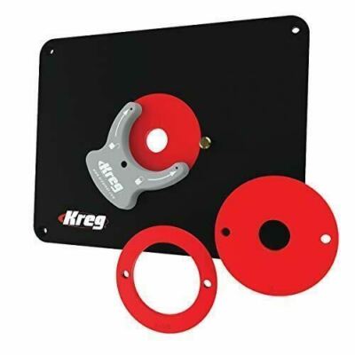 KREG  Präzisions-Frästisch-Einlegeplatte mit Level-Loc-Ringen (nicht vorgebohrt) -